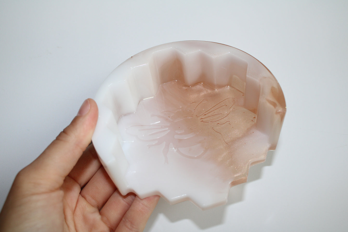 Milk&Honey Resin Coasters | Rose Gold&White
