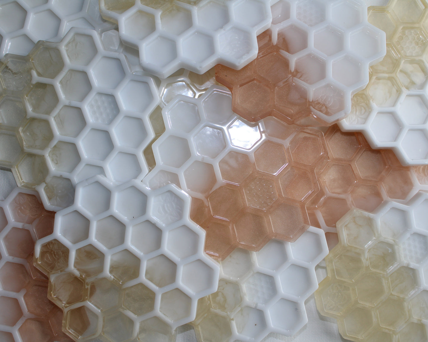 Milk&Honey Resin Coasters | Rose Gold&White