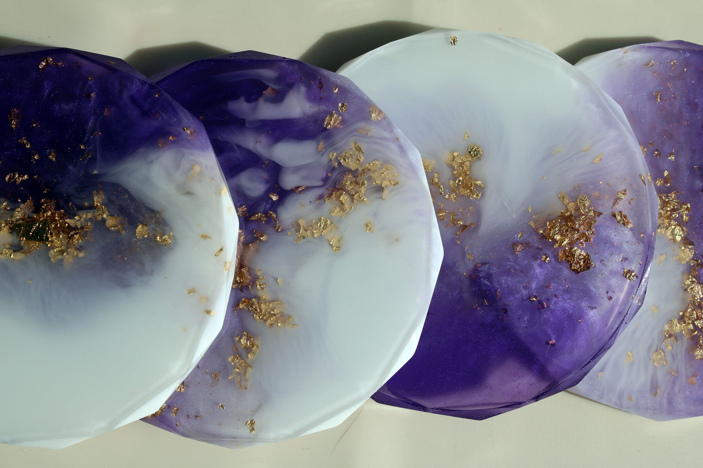 Dual-Tone Coasters Set | Cool Tones + White