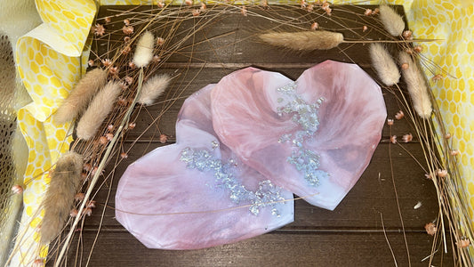 Spring Blush Resin Set | Coaster + Tray