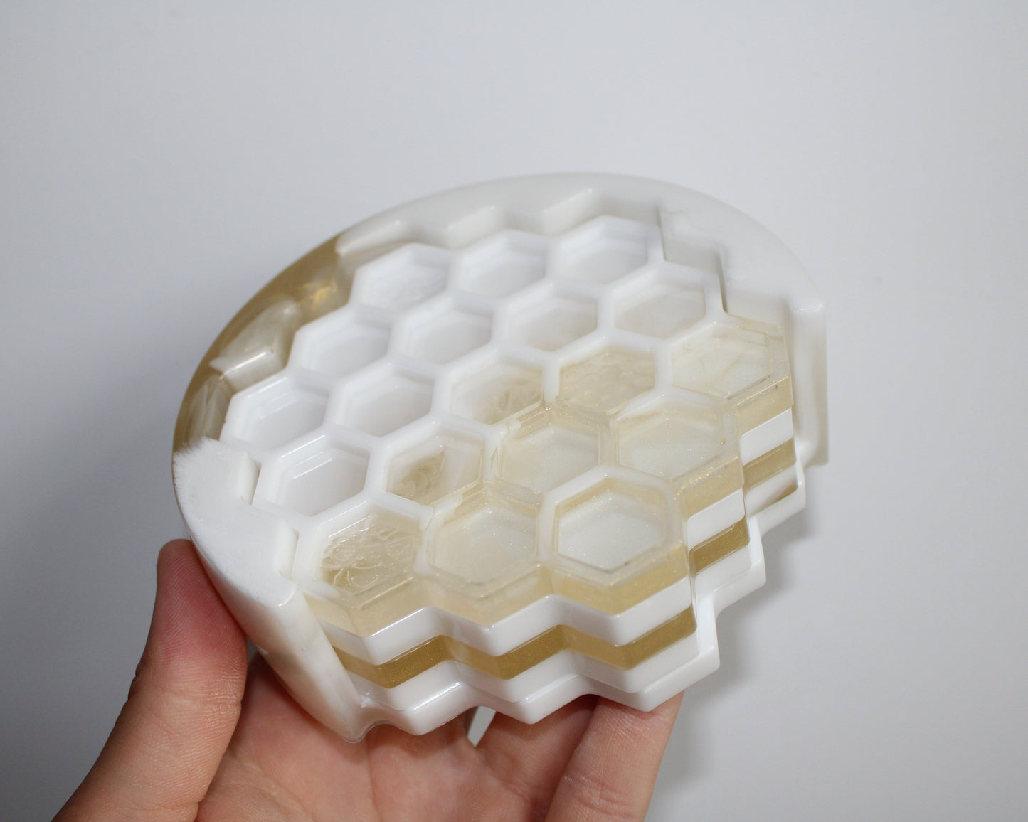 Milk&Honey Resin Coasters | Gold&White