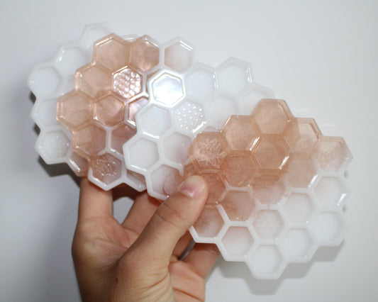 Milk&Honey Resin Coasters | Rose Gold&White