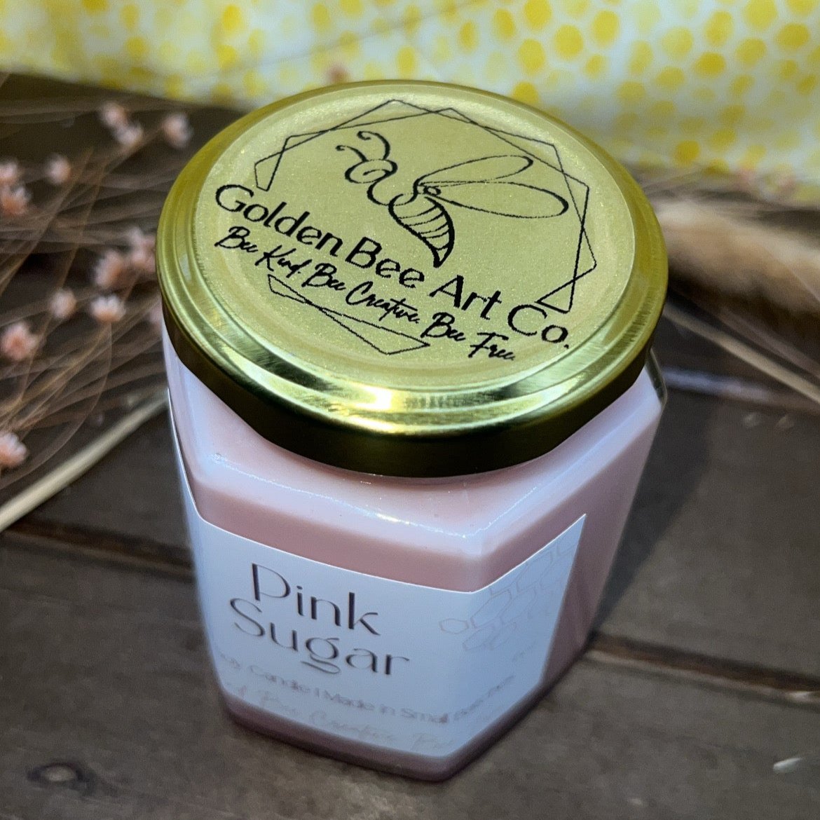 HiveAromas Candle | Scented Pink Sugar | 6oz