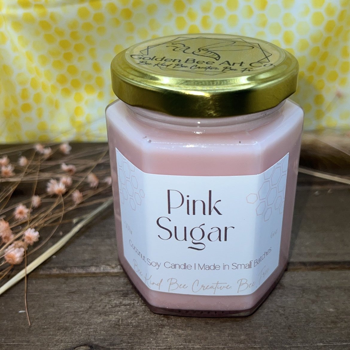 HiveAromas Candle | Scented Pink Sugar | 6oz