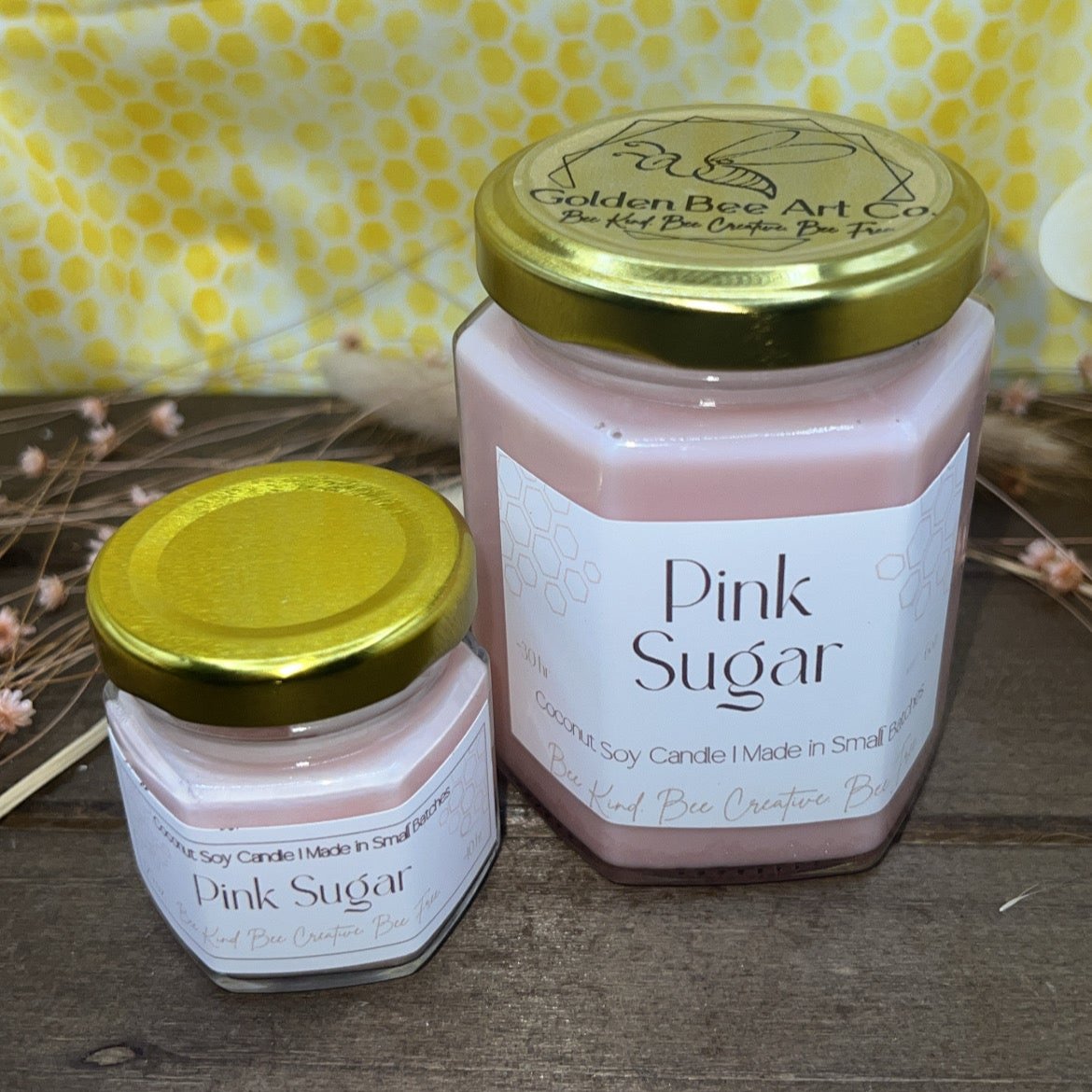 HiveAromas Candle | Scented Pink Sugar | 6oz