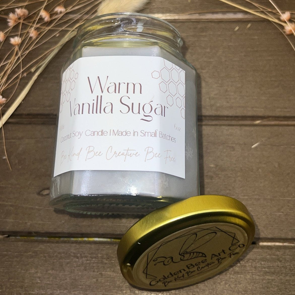 HiveAromas Candle | Scented Warm Vanilla Sugar | 6oz