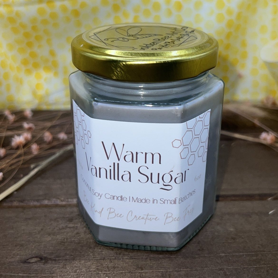 HiveAromas Candle | Scented Warm Vanilla Sugar | 6oz